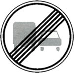 Знак 3.23 Конец зоны запрещения обгона грузовым автомобилям
