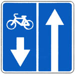 Знак 5.11.2 Дорога с полосой для велосипедистов