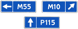 Знак 6.14.2 номер и направление дороги (маршрута)
