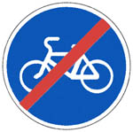 Знак 4.4.2 Конец велосипедной дорожки или полосы для велосипедистов