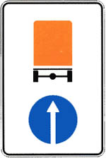 Знак 4.8.1 Направление движения транспортных средств с опасными грузами