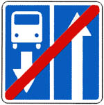Знак 5.12.1 Конец дороги с полосой для маршрутных транспортных средств